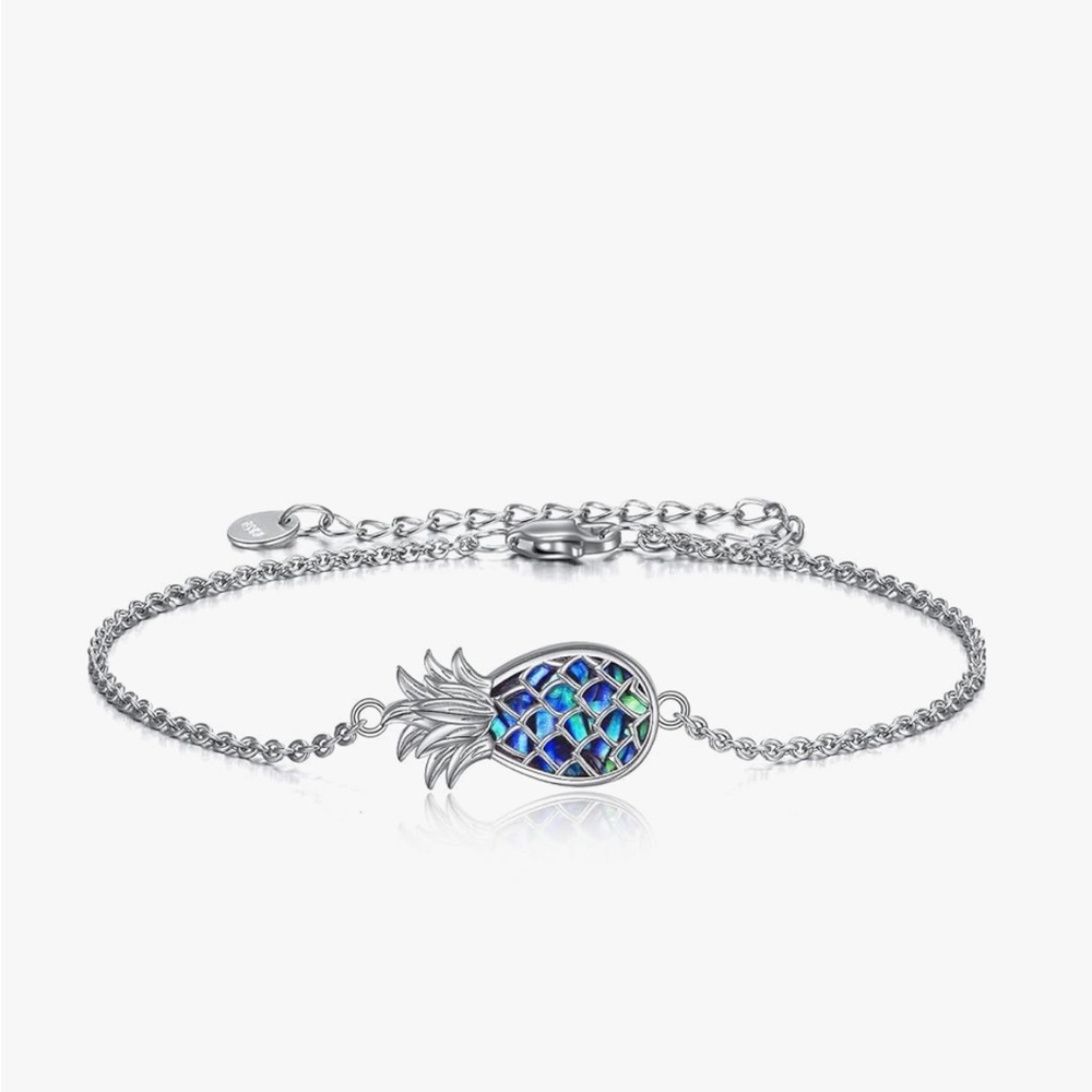 Elegant Sterling Silver Reversible Pineapple Bracelet 🍍